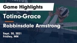 Totino-Grace  vs Robbinsdale Armstrong  Game Highlights - Sept. 30, 2021