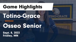 Totino-Grace  vs Osseo Senior  Game Highlights - Sept. 8, 2022