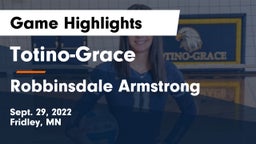 Totino-Grace  vs Robbinsdale Armstrong  Game Highlights - Sept. 29, 2022