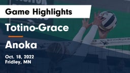 Totino-Grace  vs Anoka  Game Highlights - Oct. 18, 2022