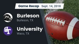 Recap: Burleson  vs. University  2018