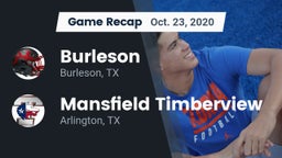 Recap: Burleson  vs. Mansfield Timberview  2020