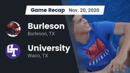 Recap: Burleson  vs. University  2020