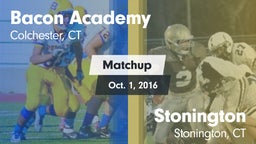Matchup: Bacon Academy High vs. Stonington  2016