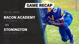 Recap: Bacon Academy  vs. Stonington  2016