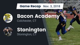 Recap: Bacon Academy  vs. Stonington  2018