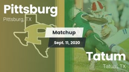 Matchup: Pittsburg High vs. Tatum  2020