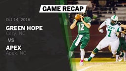Recap: Green Hope  vs. Apex  2016