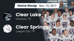 Recap: Clear Lake  vs. Clear Springs  2017