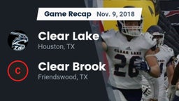 Recap: Clear Lake  vs. Clear Brook  2018