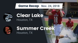 Recap: Clear Lake  vs. Summer Creek  2018