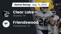 Recap: Clear Lake  vs. Friendswood  2018