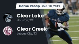 Recap: Clear Lake  vs. Clear Creek  2019
