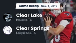 Recap: Clear Lake  vs. Clear Springs  2019