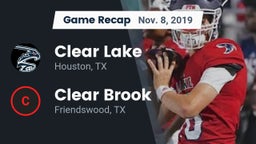 Recap: Clear Lake  vs. Clear Brook  2019