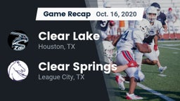 Recap: Clear Lake  vs. Clear Springs  2020