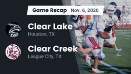 Recap: Clear Lake  vs. Clear Creek  2020