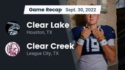 Recap: Clear Lake  vs. Clear Creek  2022