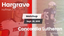 Matchup: Huffman  vs. Concordia Lutheran  2018