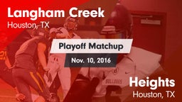 Matchup: Langham Creek High vs. Heights  2016