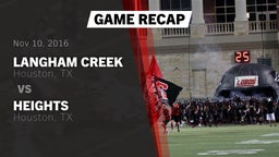 Recap: Langham Creek  vs. Heights  2016