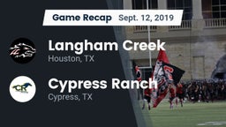 Recap: Langham Creek  vs. Cypress Ranch  2019