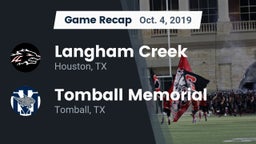 Recap: Langham Creek  vs. Tomball Memorial 2019