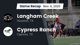 Recap: Langham Creek  vs. Cypress Ranch  2020