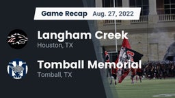 Recap: Langham Creek  vs. Tomball Memorial  2022