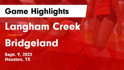 Langham Creek  vs Bridgeland  Game Highlights - Sept. 9, 2022