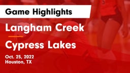 Langham Creek  vs Cypress Lakes  Game Highlights - Oct. 25, 2022