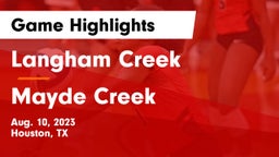 Langham Creek  vs Mayde Creek  Game Highlights - Aug. 10, 2023