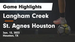 Langham Creek  vs St. Agnes  Houston Game Highlights - Jan. 13, 2022