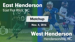 Matchup: East Henderson High vs. West Henderson  2016