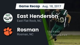 Recap: East Henderson  vs. Rosman  2017