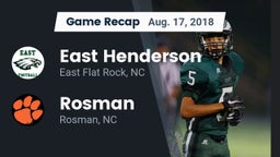Recap: East Henderson  vs. Rosman  2018