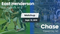 Matchup: East Henderson High vs. Chase  2019
