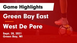 Green Bay East  vs West De Pere  Game Highlights - Sept. 28, 2021