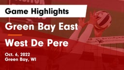 Green Bay East  vs West De Pere  Game Highlights - Oct. 6, 2022