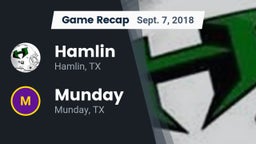 Recap: Hamlin  vs. Munday  2018