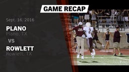 Recap: Plano  vs. Rowlett  2016