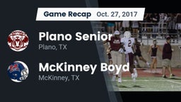 Recap: Plano Senior  vs. McKinney Boyd  2017
