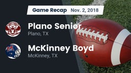 Recap: Plano Senior  vs. McKinney Boyd  2018