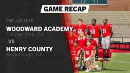 Recap: Woodward Academy vs. Henry County  2016