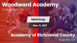 Matchup: Woodward Academy vs. Academy of Richmond County  2017