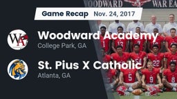 Recap: Woodward Academy vs. St. Pius X Catholic  2017