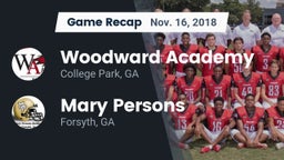 Recap: Woodward Academy vs. Mary Persons  2018