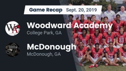 Recap: Woodward Academy vs. McDonough  2019