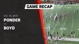 Recap: Ponder  vs. Boyd  2015