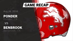 Recap: Ponder  vs. Benbrook  2016